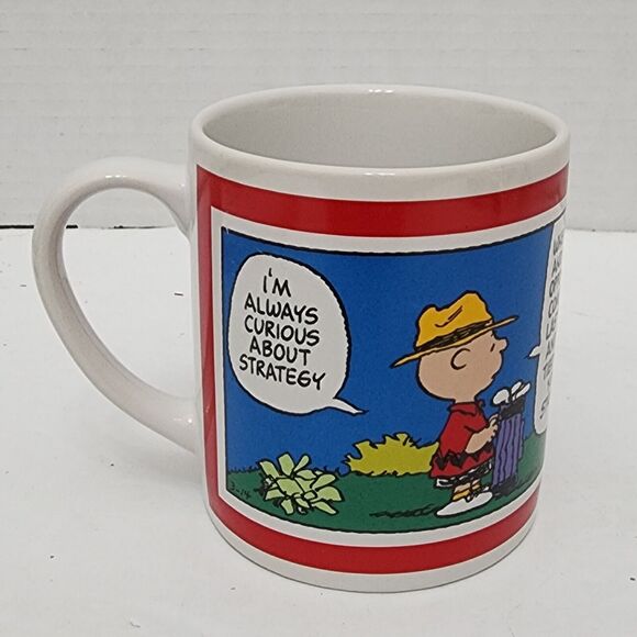 UFS Golf Gift & Gallery Coffee Mug Peanuts Snoopy Charlie Brown Golf Cup 1998 - Picture 1 of 9